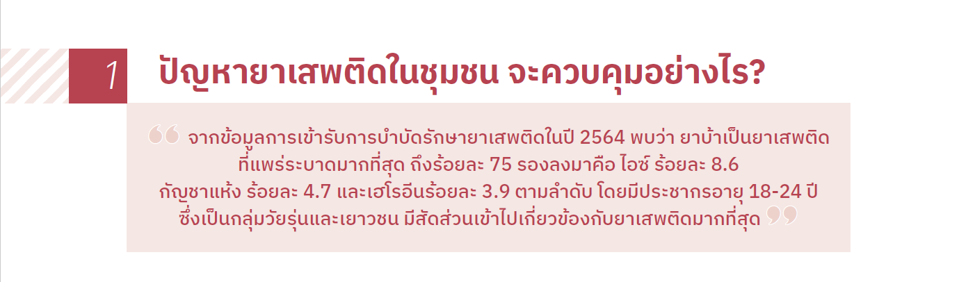 ปัญหายาเสพติดในชุมชน จะควบคุมอย่างไร?