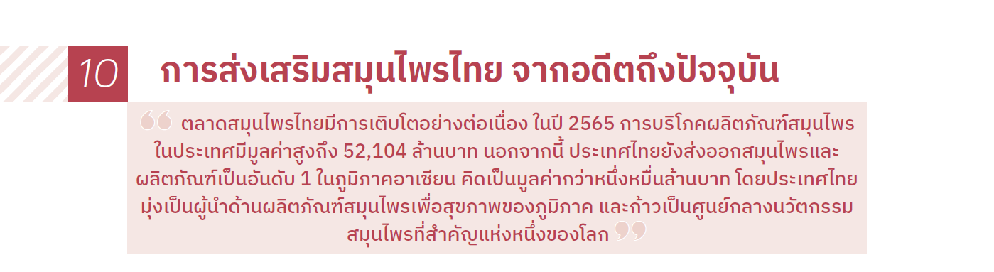 การส่งเสริมสมุนไพรไทย จากอดีตถึงปัจจุบัน