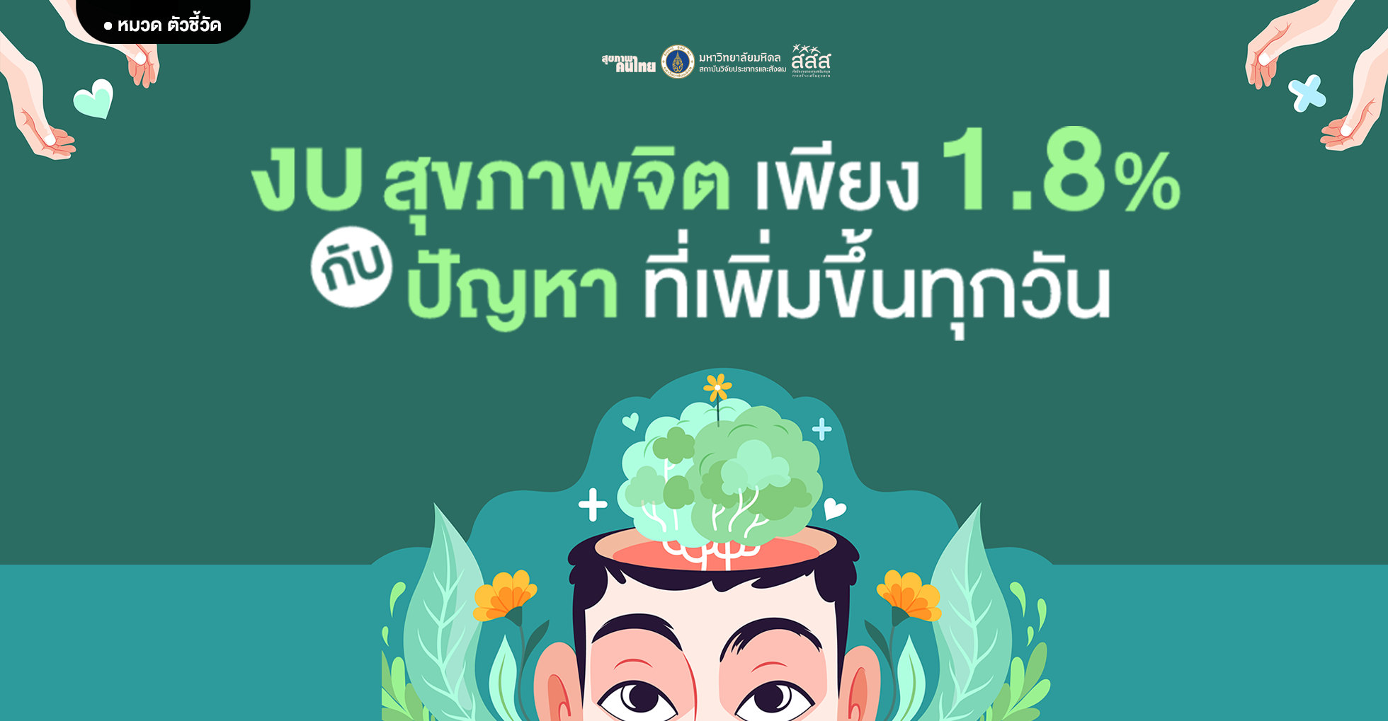 งบสุขภาพจิตเพียง 1.8% กับ ปัญหาที่เพิ่มขึ้นทุกวัน